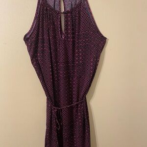 Banana Republic Purple Black Halter Wrap Sundress‎ Size Medium